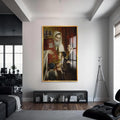 Artronauts Glass Print S | 72x46 cm | 28.3"x18.1" / Gold Rabbi Teaching- Judaism Tempered Glass Wall Art