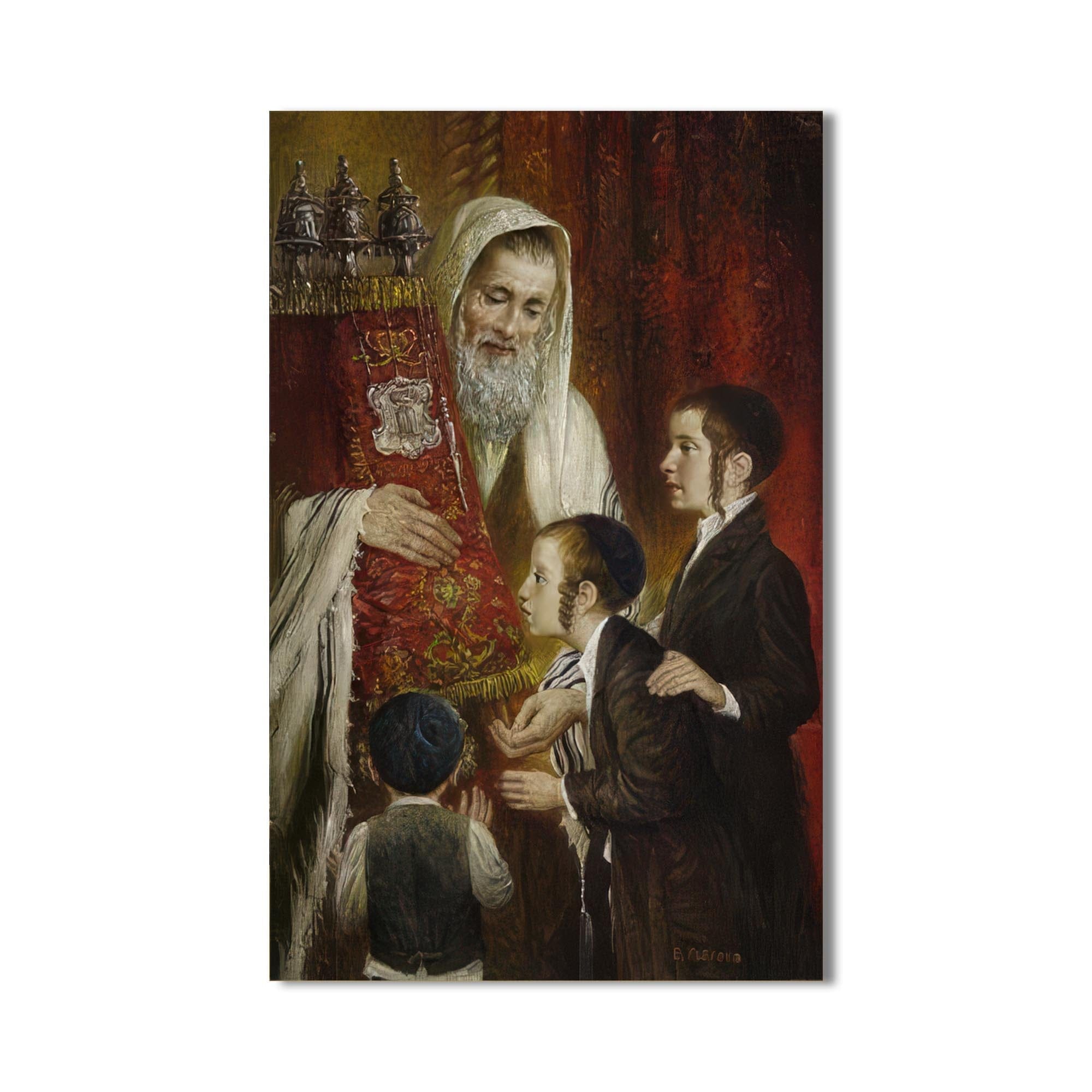 Artronauts Glass Print Rabbi Teaching- Judaism Tempered Glass Wall Art