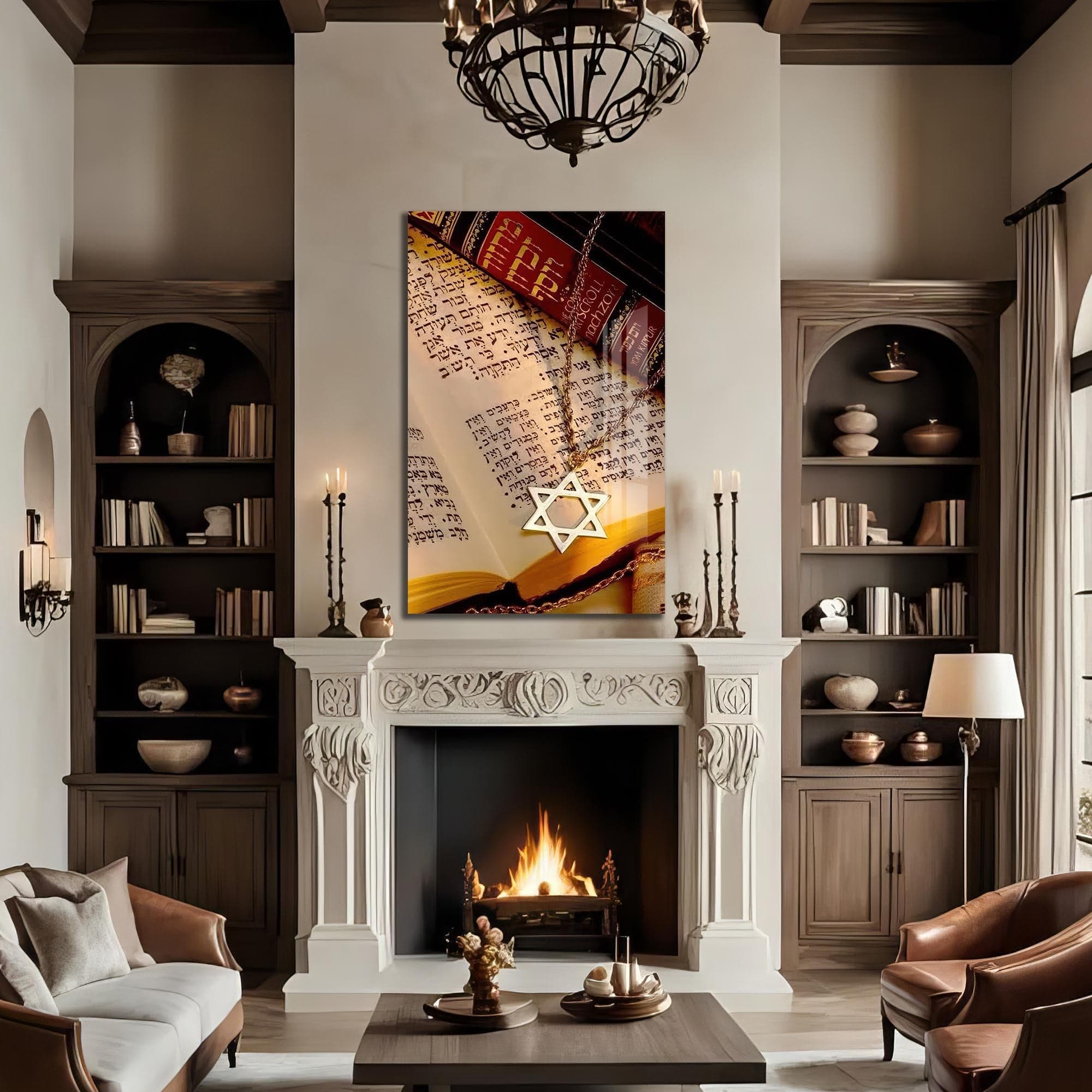 Artronauts Glass Print Star of David- Judaism Tempered Glass Wall Art