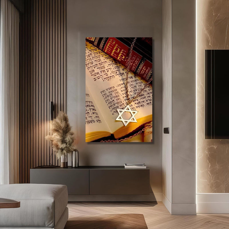 Artronauts Glass Print Star of David- Judaism Tempered Glass Wall Art