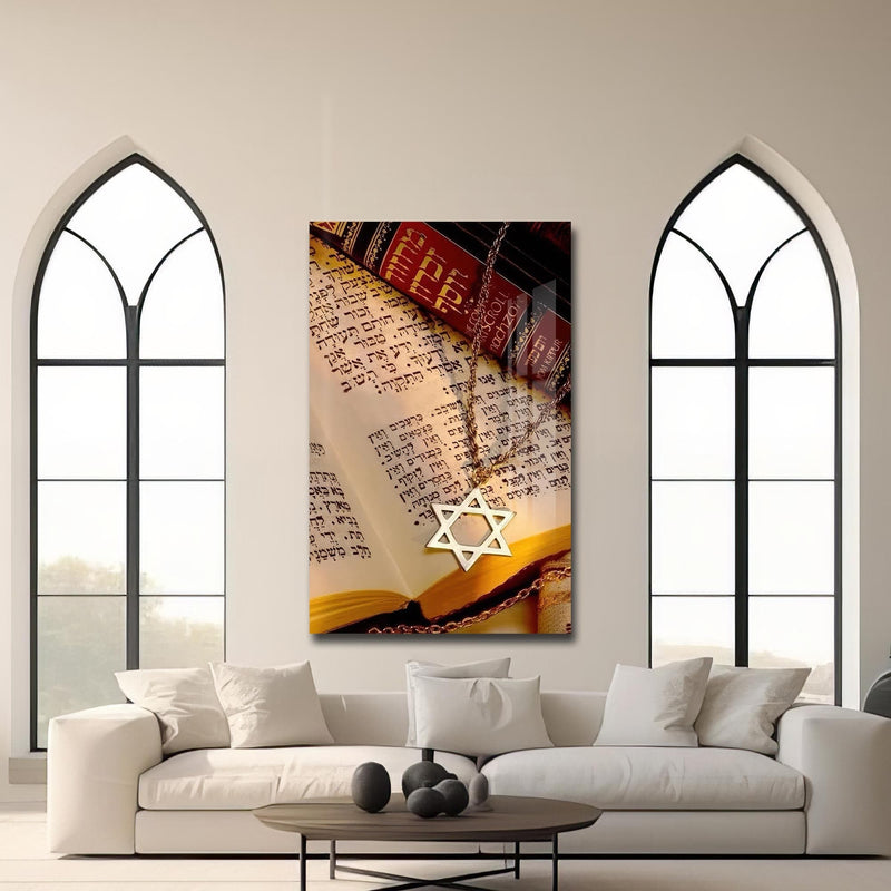 Artronauts Glass Print Star of David- Judaism Tempered Glass Wall Art