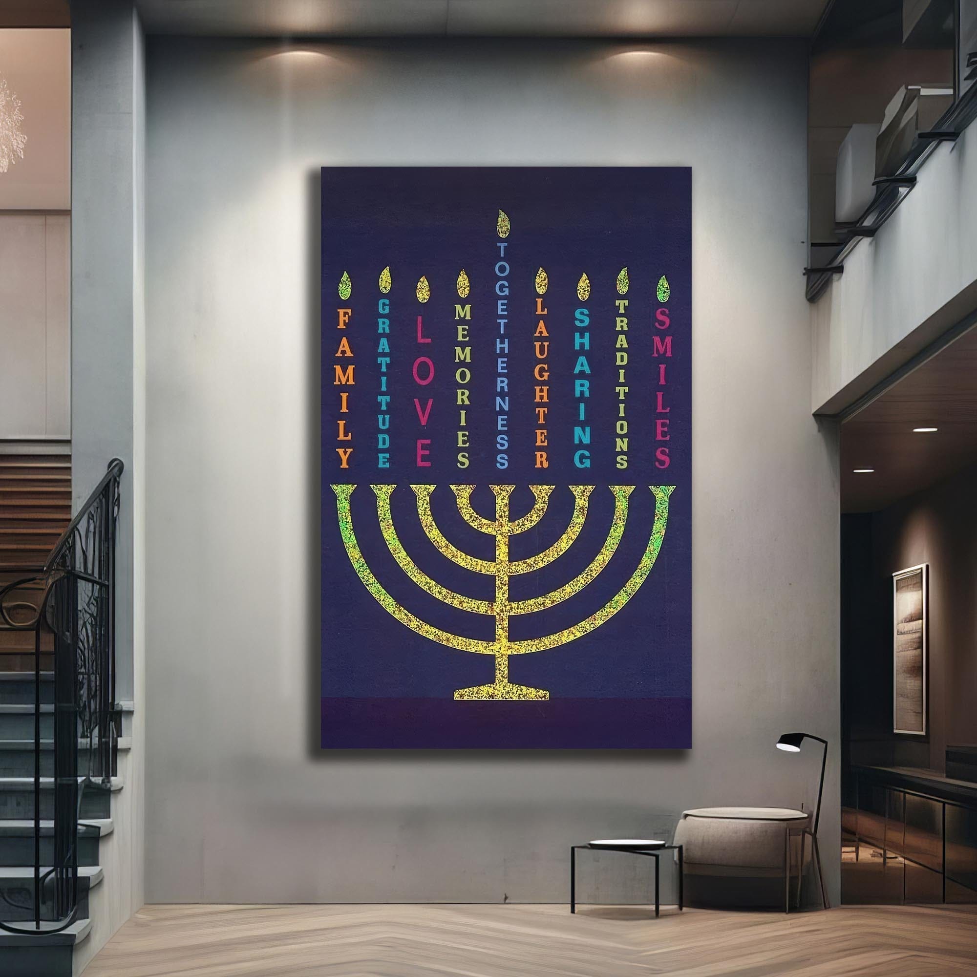 Artronauts Glass Print Names of Love- Judaism Tempered Glass Wall Art