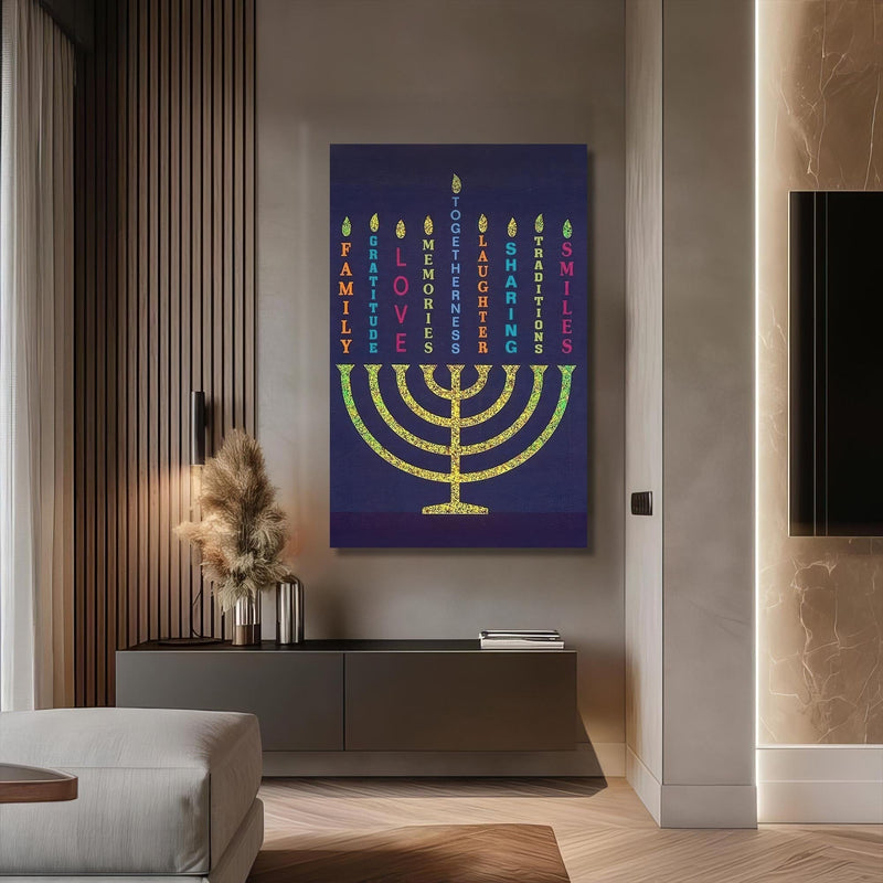 Artronauts Glass Print Names of Love- Judaism Tempered Glass Wall Art