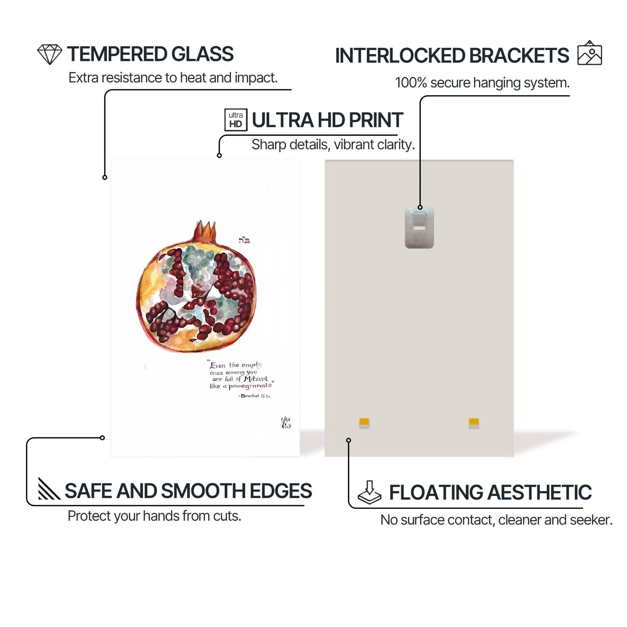 Artronauts Glass Print Seeds of Promise- Judaism Tempered Glass Wall Art