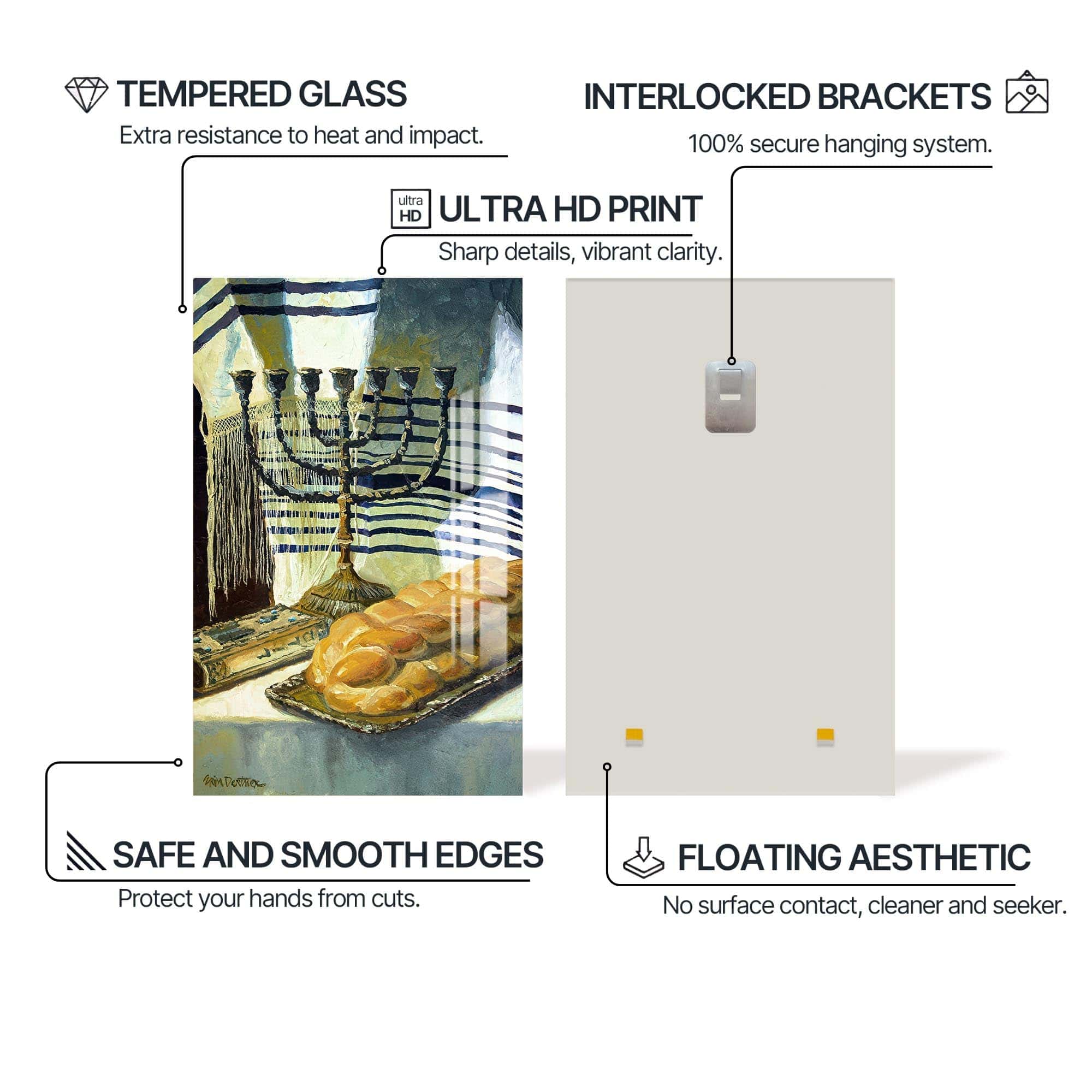 Artronauts Glass Print Shabbat Stillness- Judaism Tempered Glass Wall Art