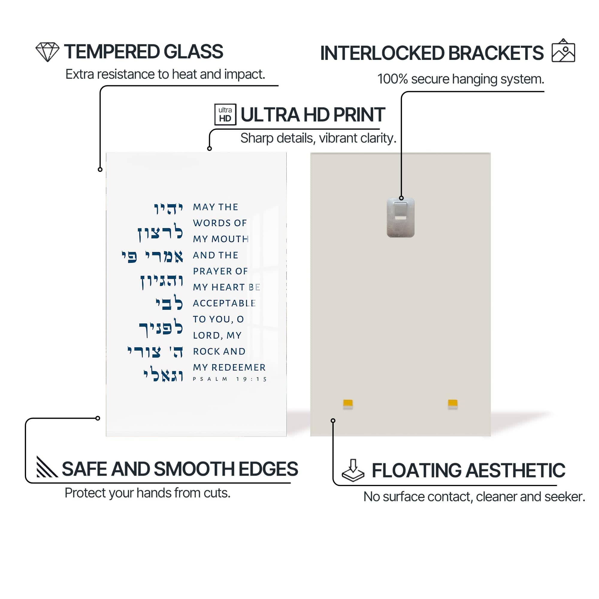 Artronauts Glass Print Prayer Accepted- Judaism Tempered Glass Wall Art