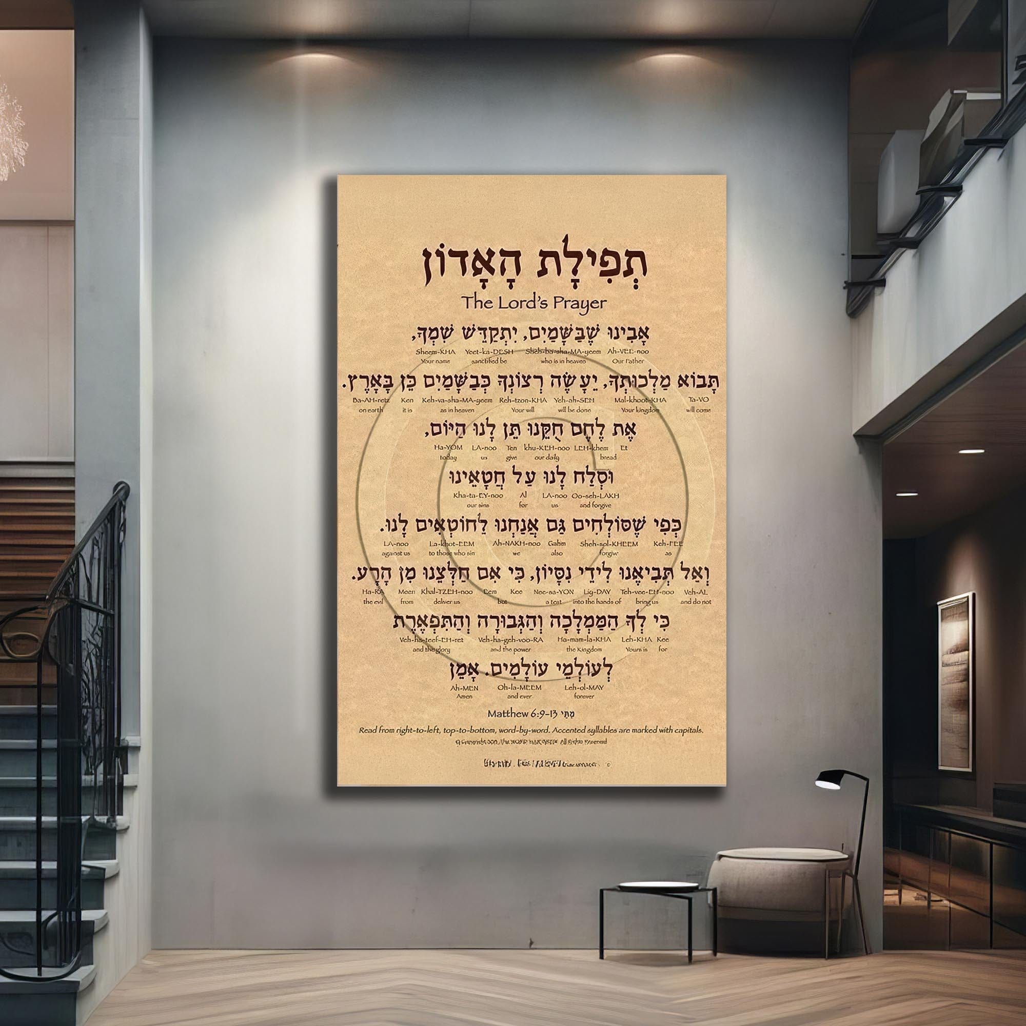 Artronauts Glass Print The Lord’s Prayer- Judaism Tempered Glass Wall Art