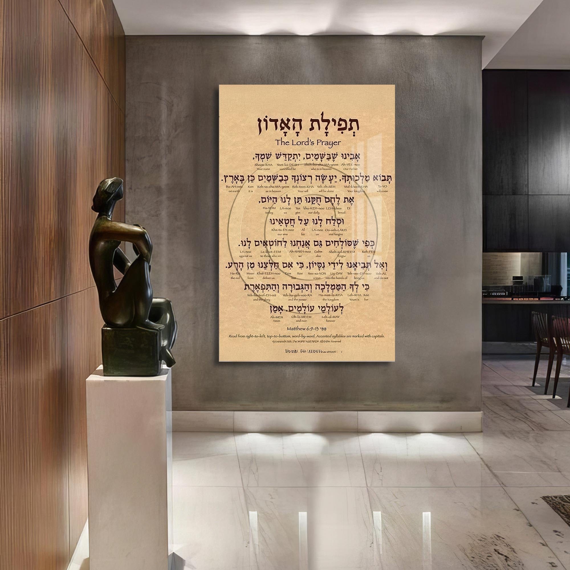 Artronauts Glass Print The Lord’s Prayer- Judaism Tempered Glass Wall Art