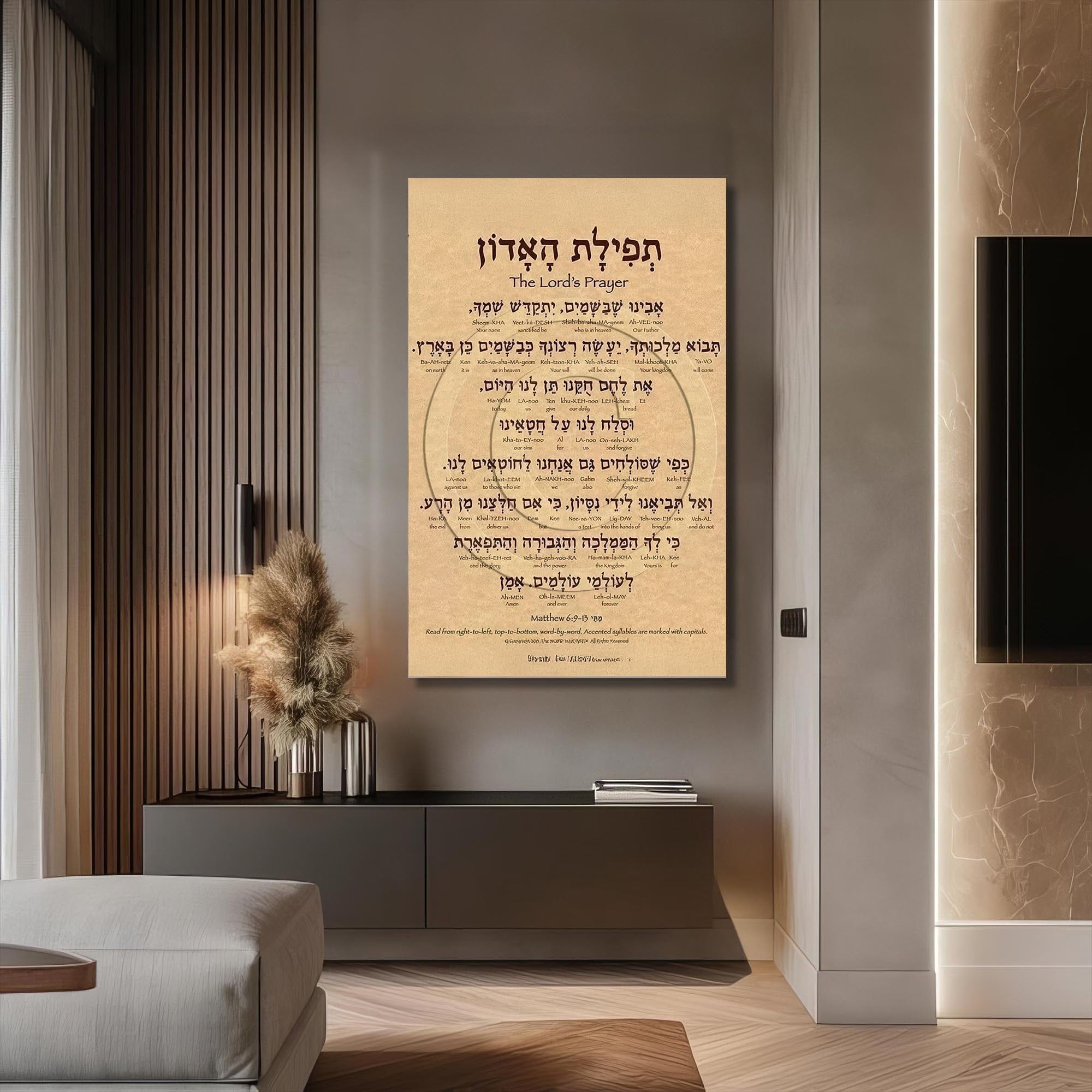 Artronauts Glass Print The Lord’s Prayer- Judaism Tempered Glass Wall Art