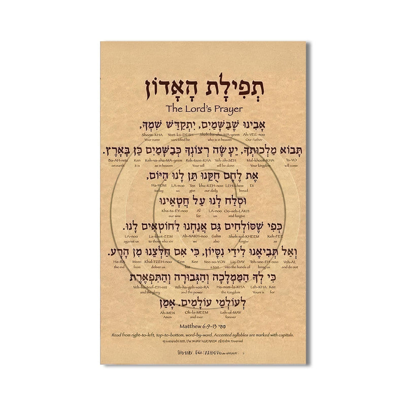 Artronauts Glass Print The Lord’s Prayer- Judaism Tempered Glass Wall Art