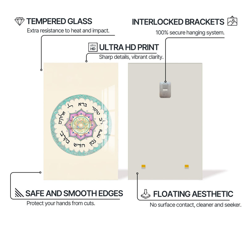 Artronauts Glass Print Circle of Blessings- Judaism Tempered Glass Wall Art