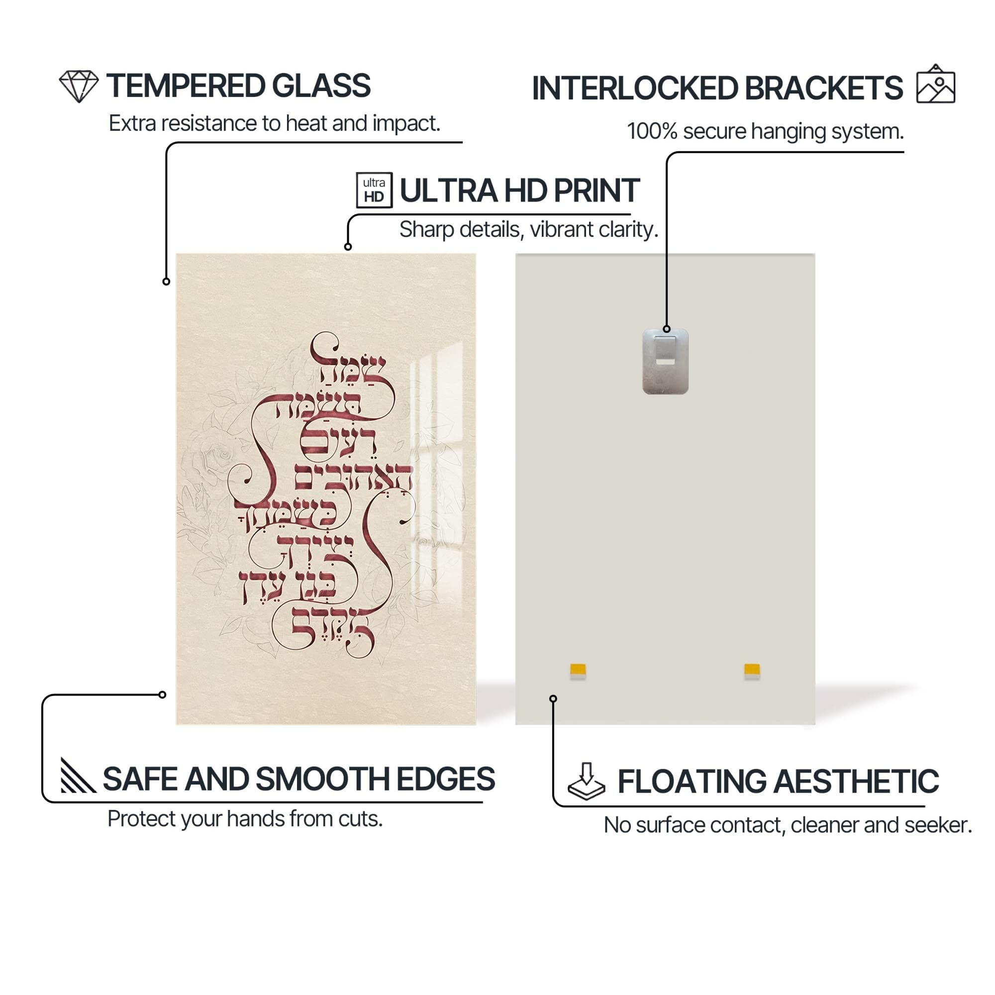 Artronauts Glass Print Song of Devotion- Judaism Tempered Glass Wall Art