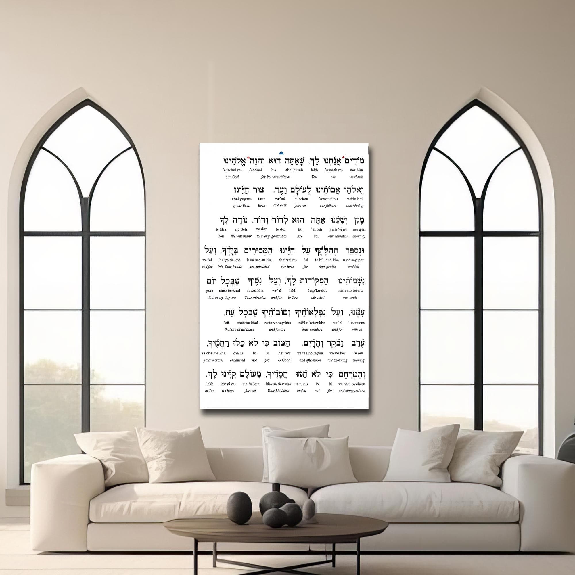 Artronauts Glass Print Modeh Ani- Judaism Tempered Glass Wall Art