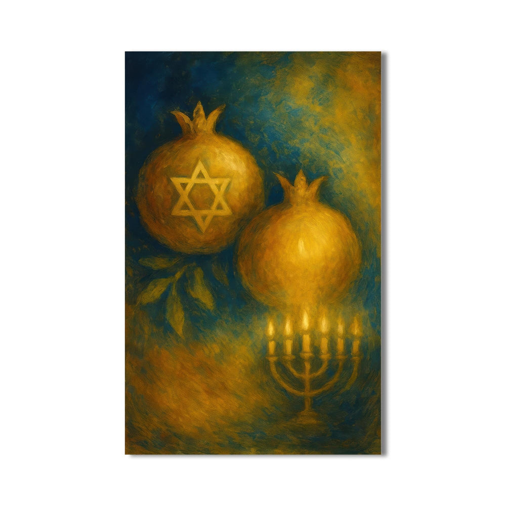 Artronauts Glass Print Hanukkah Blessing- Judaism Tempered Glass Wall Art