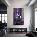 Artronauts Glass Print S | 72x46 cm | 28.3"x18.1" / White First Candle- Judaism Tempered Glass Wall Art