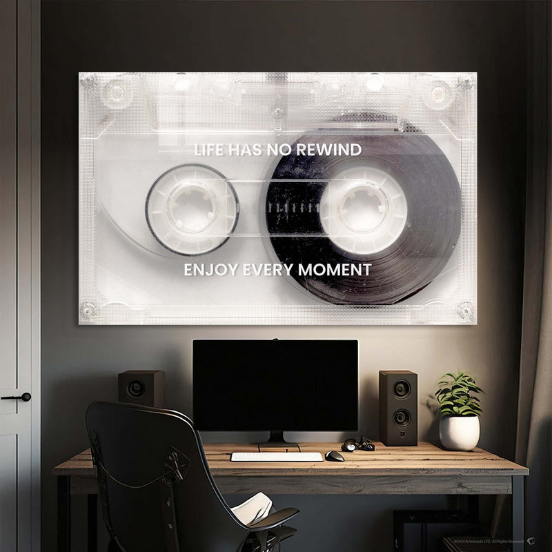 Artronauts Glass Print No Rewind - Tempered Glass Wall Art