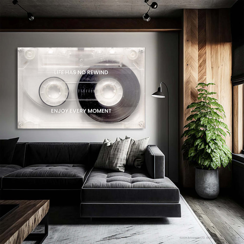 Artronauts Glass Print No Rewind - Tempered Glass Wall Art
