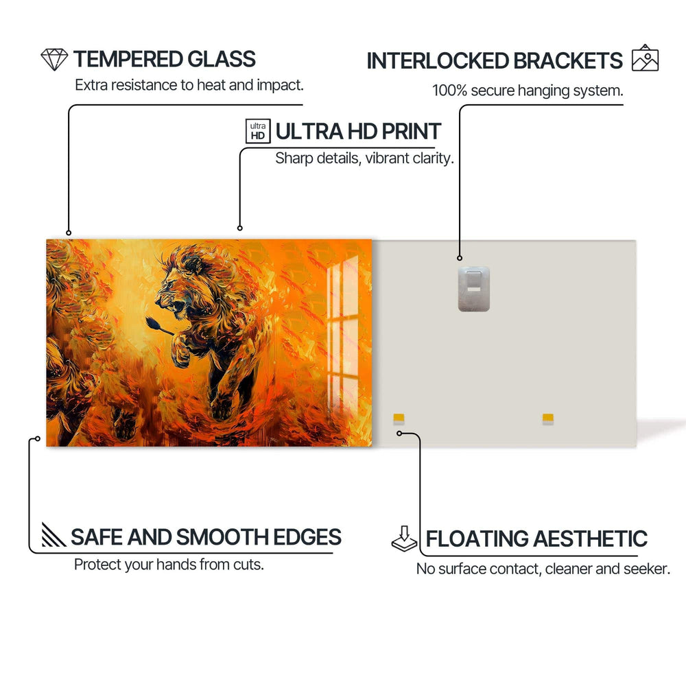 Artronauts Glass Print Blaze Runner – Animal Tempered Glass Wall Art