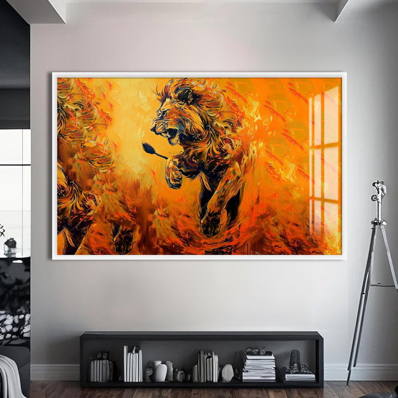 Artronauts Glass Print S | 72x46 cm | 28.3"x18.1" / White Blaze Runner – Animal Tempered Glass Wall Art
