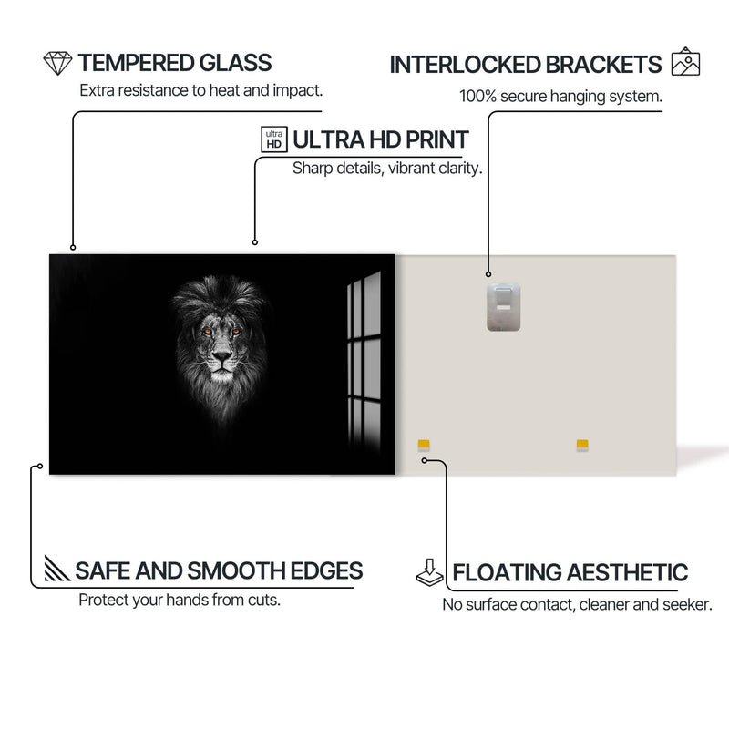 Artronauts Glass Print Midnight Alpha – Animal Tempered Glass Wall Art