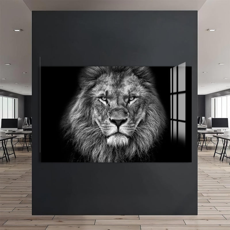 Artronauts Glass Print Monochrome Power Lion – Animal Tempered Glass Wall Art