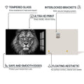 Artronauts Glass Print Monochrome Power Lion – Animal Tempered Glass Wall Art