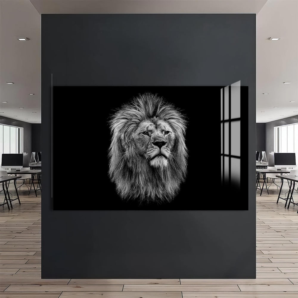 Artronauts Glass Print Noble Gaze Lion – Animal Tempered Glass Wall Art