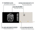 Artronauts Glass Print Noble Gaze Lion – Animal Tempered Glass Wall Art