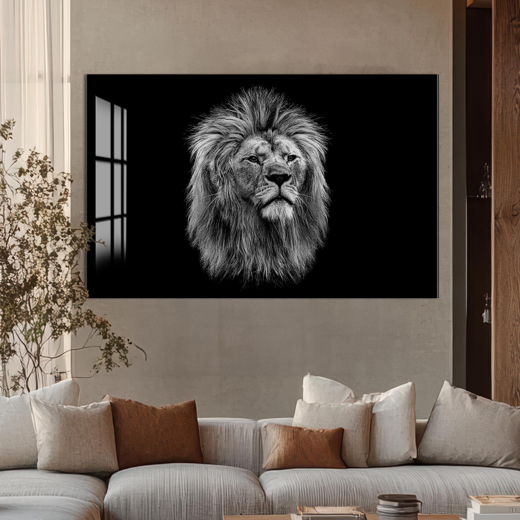 Artronauts Glass Print Noble Gaze Lion – Animal Tempered Glass Wall Art