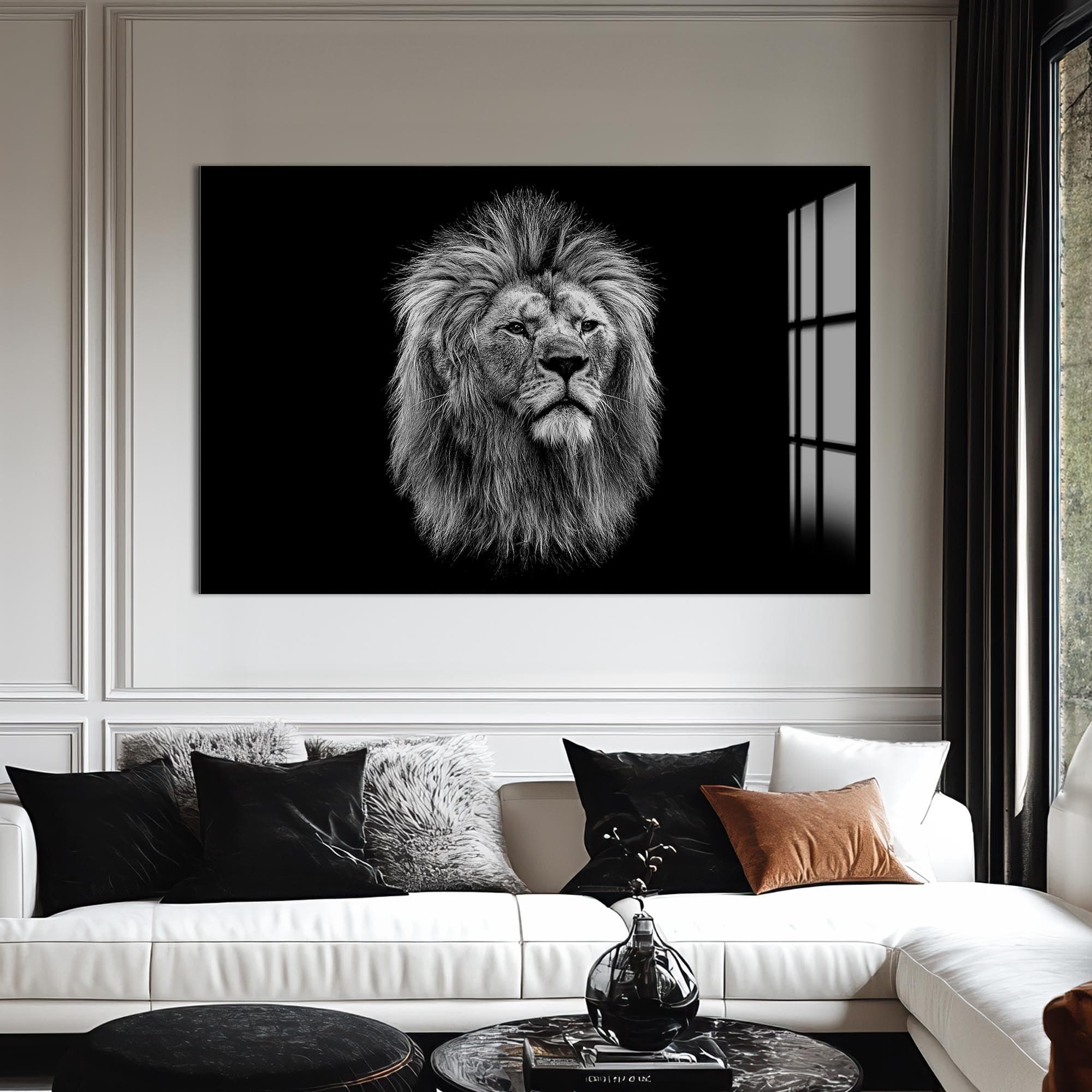 Artronauts Glass Print Noble Gaze Lion – Animal Tempered Glass Wall Art