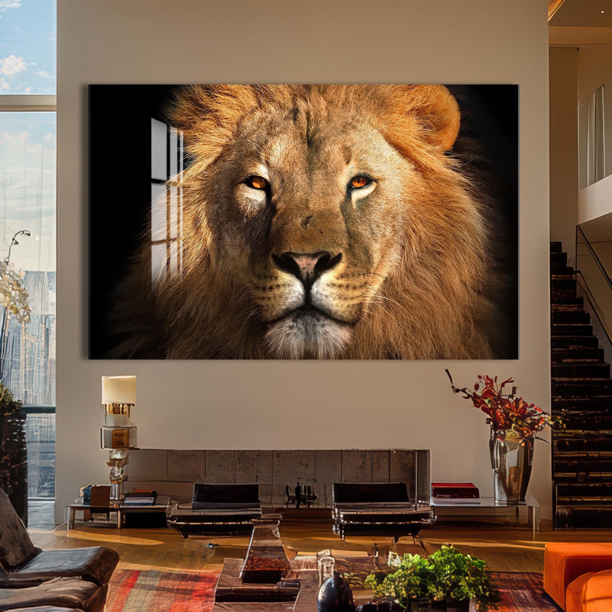 Artronauts Glass Print Arctic Spectrum Lion – Animal Tempered Glass Wall Art