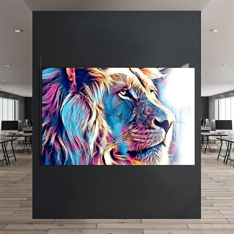 Artronauts Glass Print Prism Aura Lion – Animal Tempered Glass Wall Art