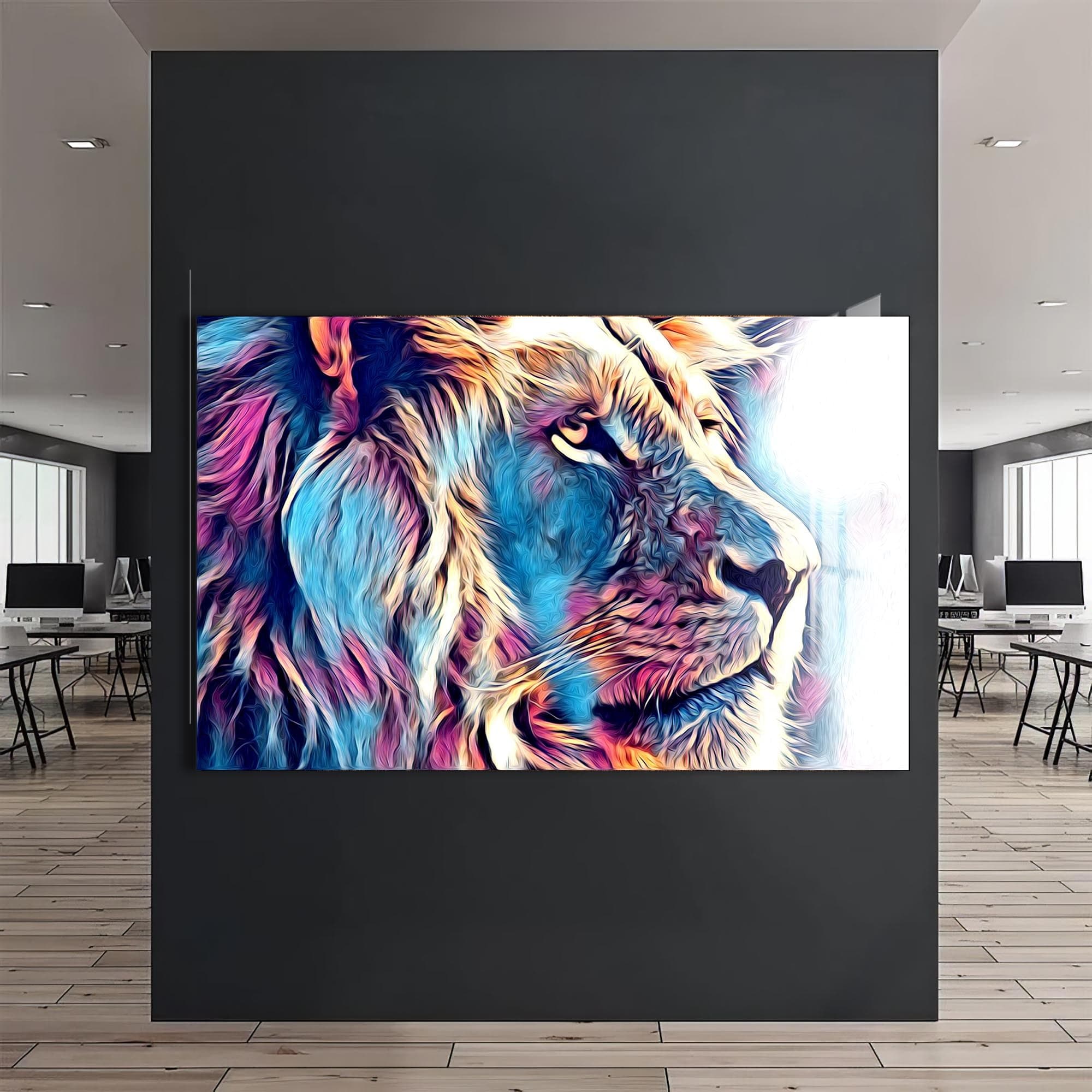 Artronauts Glass Print Prism Aura Lion – Animal Tempered Glass Wall Art