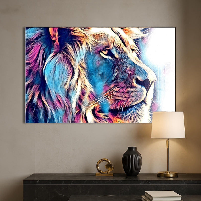 Artronauts Glass Print Prism Aura Lion – Animal Tempered Glass Wall Art