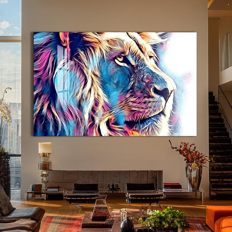 Artronauts Glass Print Prism Aura Lion – Animal Tempered Glass Wall Art