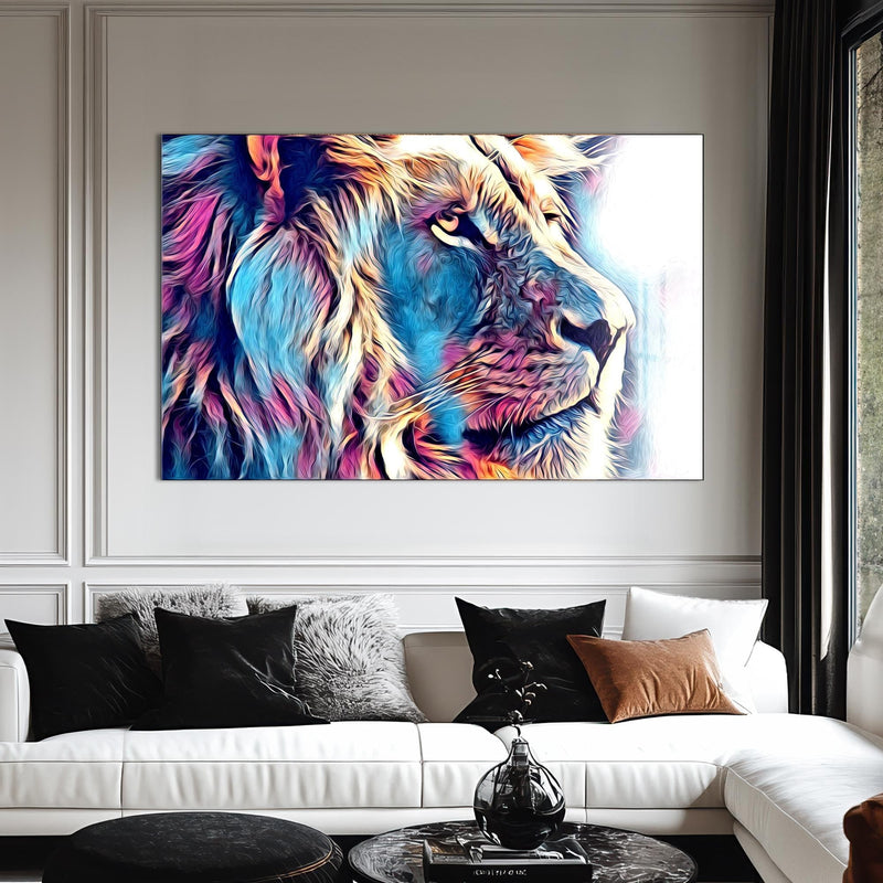 Artronauts Glass Print Prism Aura Lion – Animal Tempered Glass Wall Art