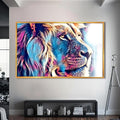 Artronauts Glass Print S | 72x46 cm | 28.3"x18.1" / Gold Prism Aura Lion – Animal Tempered Glass Wall Art