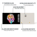 Artronauts Glass Print Cosmic Light Lion – Animal Tempered Glass Wall Art