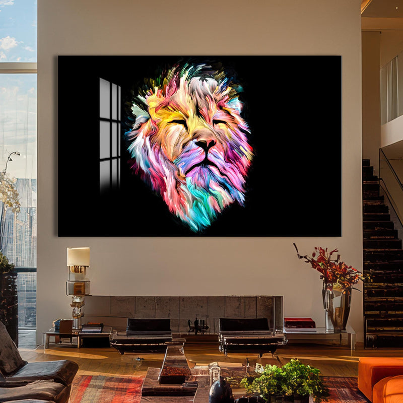 Artronauts Glass Print Cosmic Light Lion – Animal Tempered Glass Wall Art