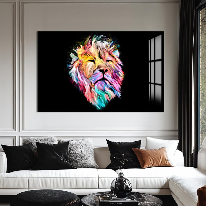 Artronauts Glass Print Cosmic Light Lion – Animal Tempered Glass Wall Art