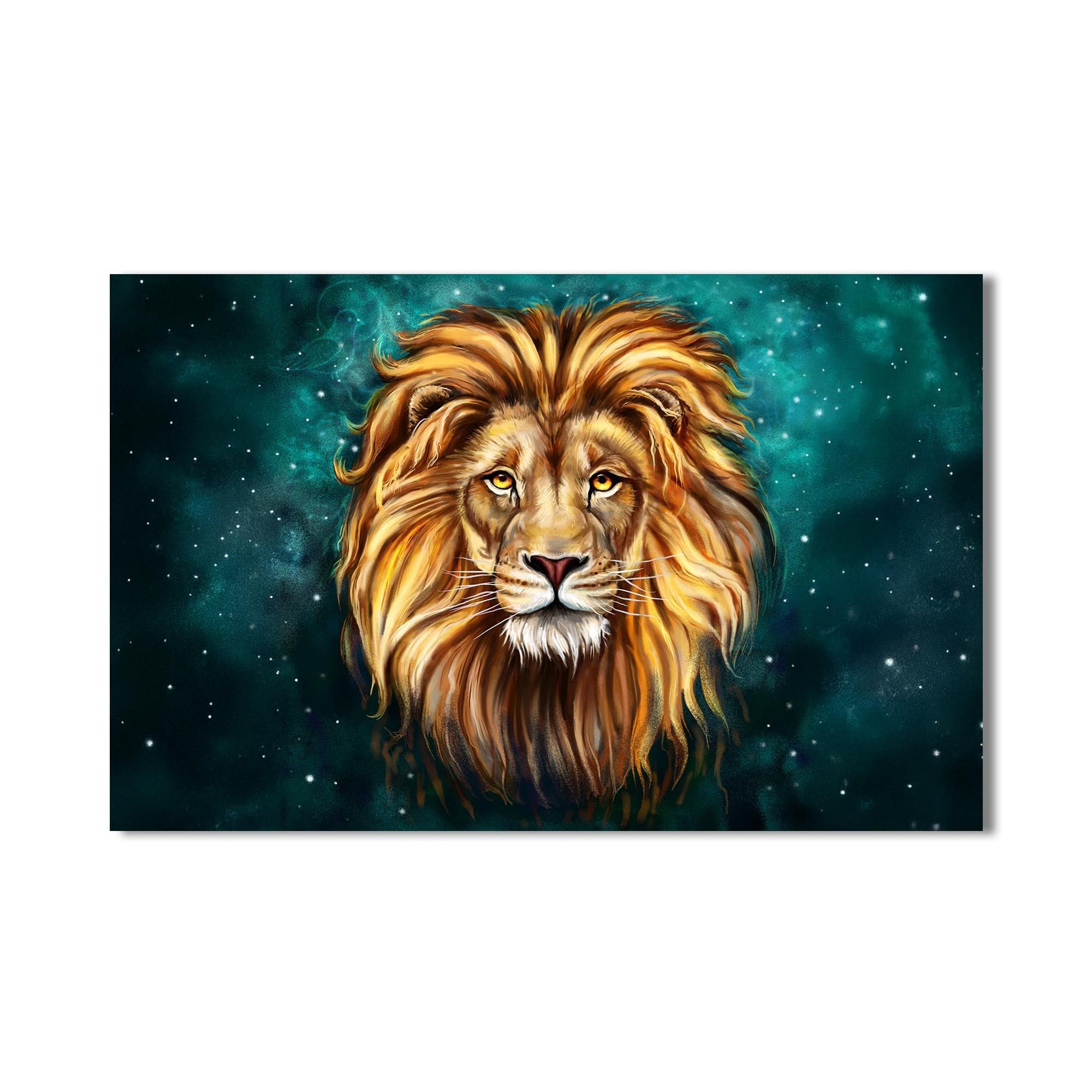 Artronauts Glass Print Mystic Galaxy Lion – Animal Tempered Glass Wall Art