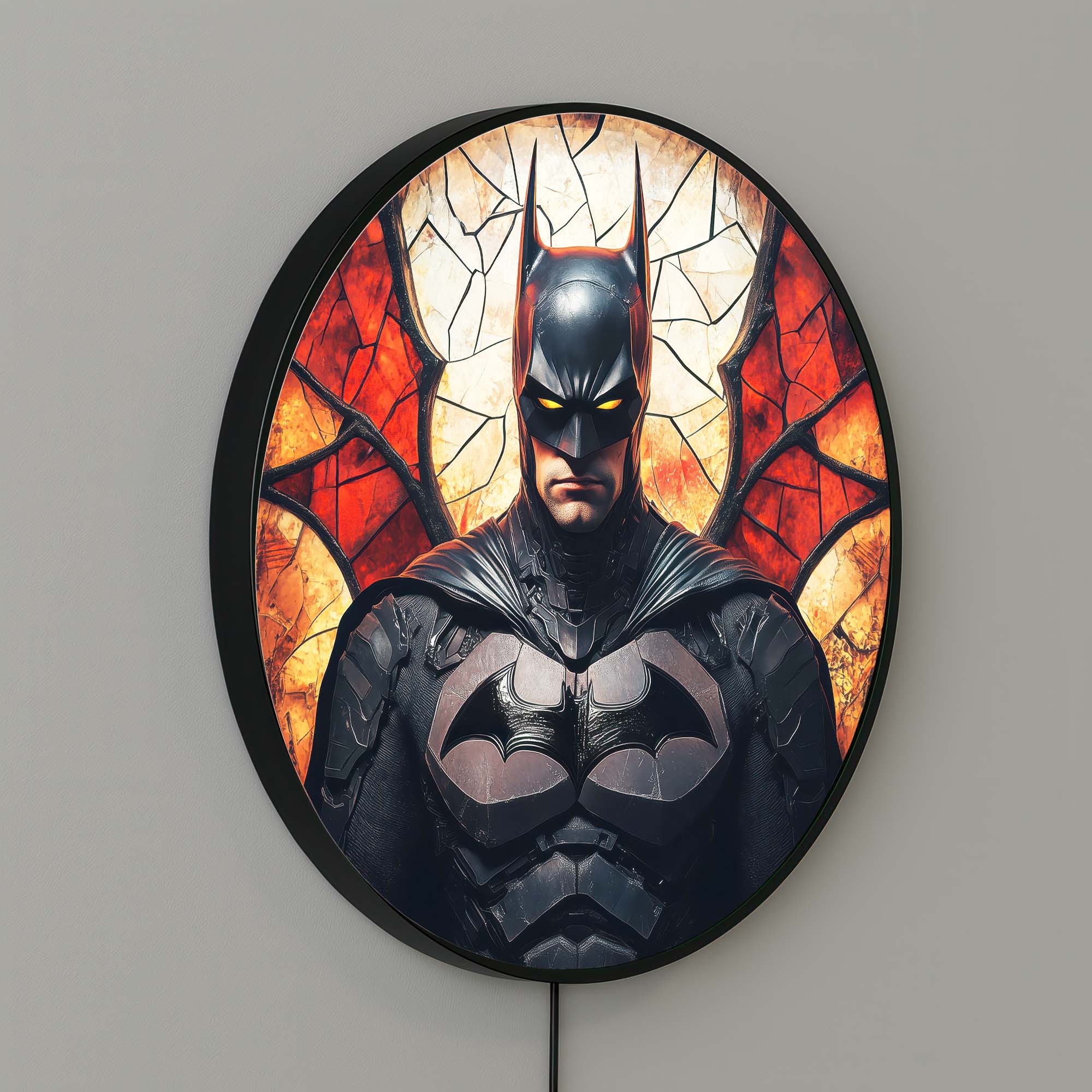 Shadow Guardian  - Backlit Tempered Glass Wall Art