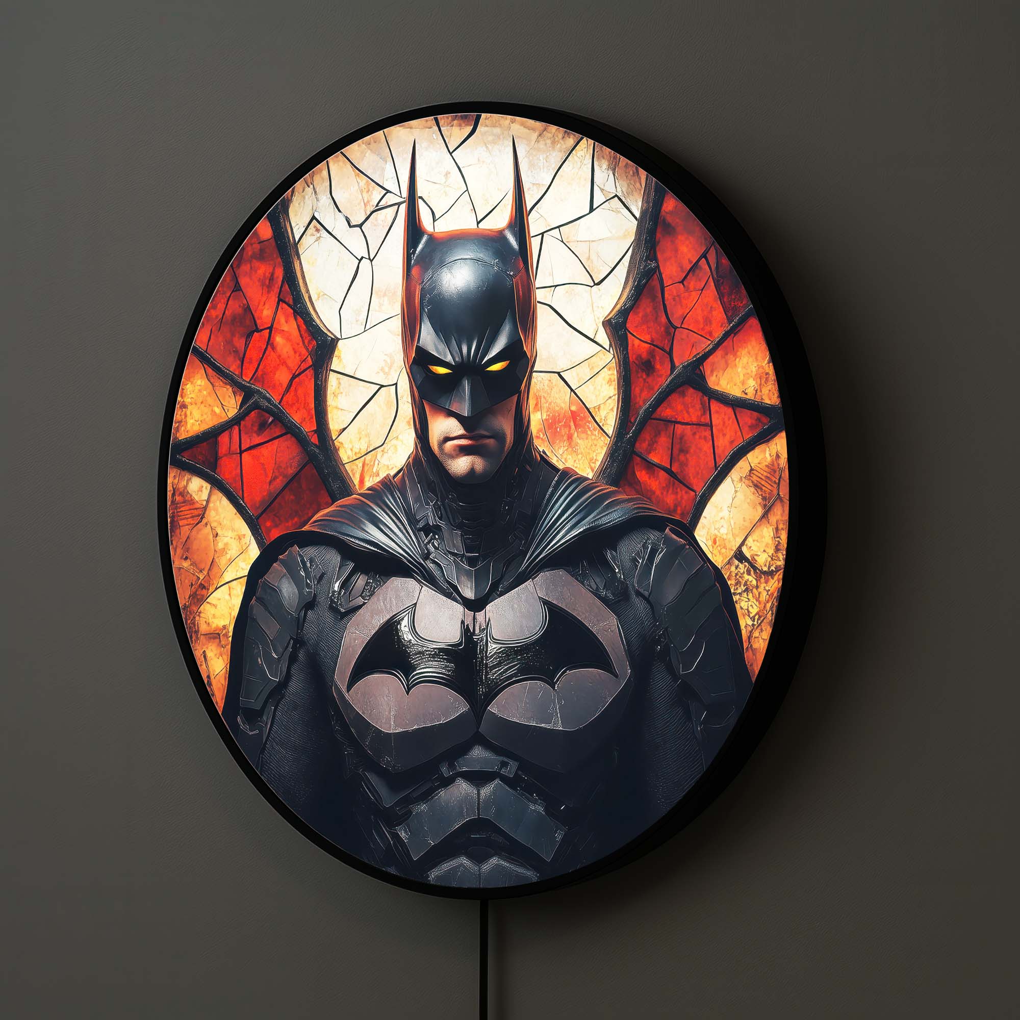 Shadow Guardian  - Backlit Tempered Glass Wall Art