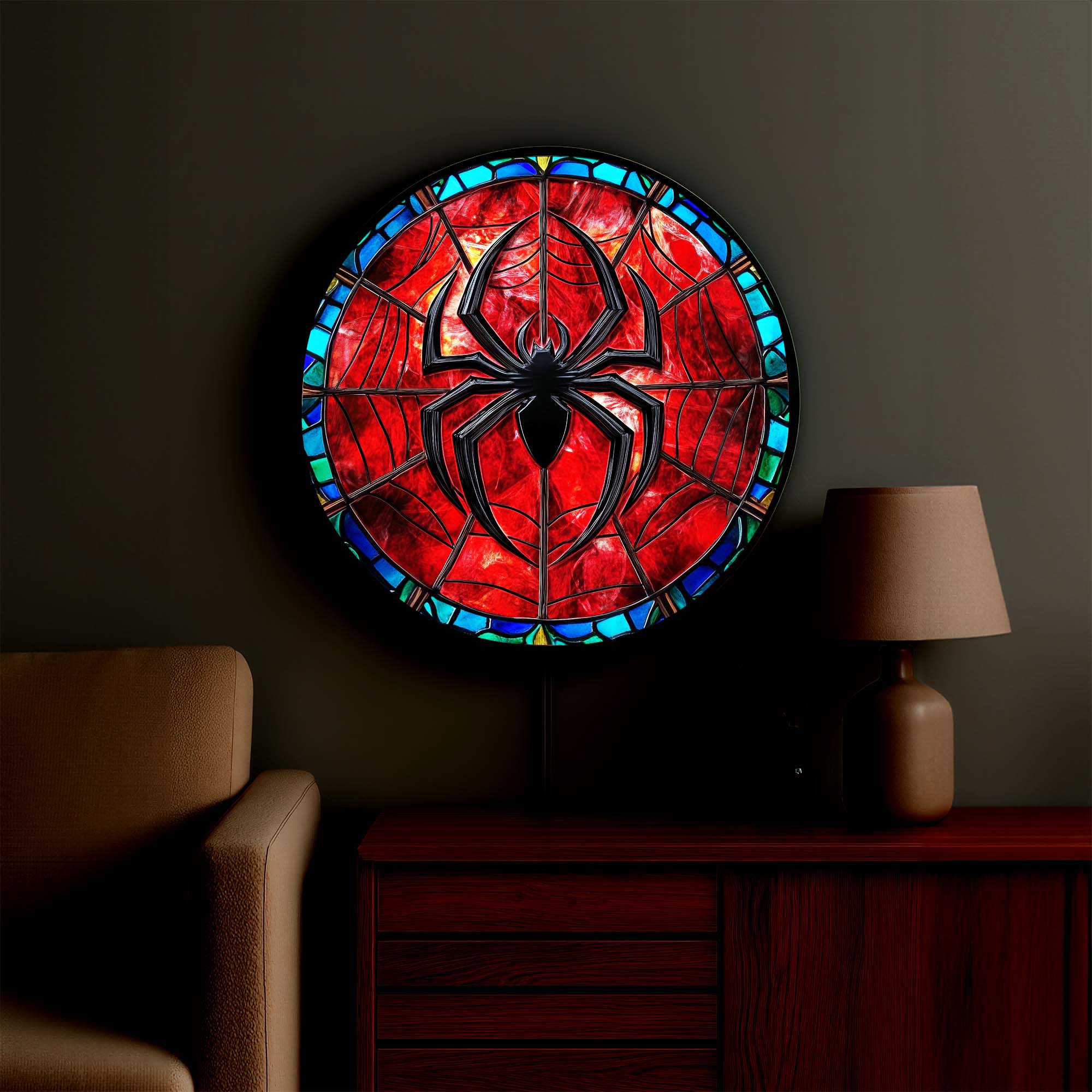 Spider - Backlit Tempered Glass Wall Art
