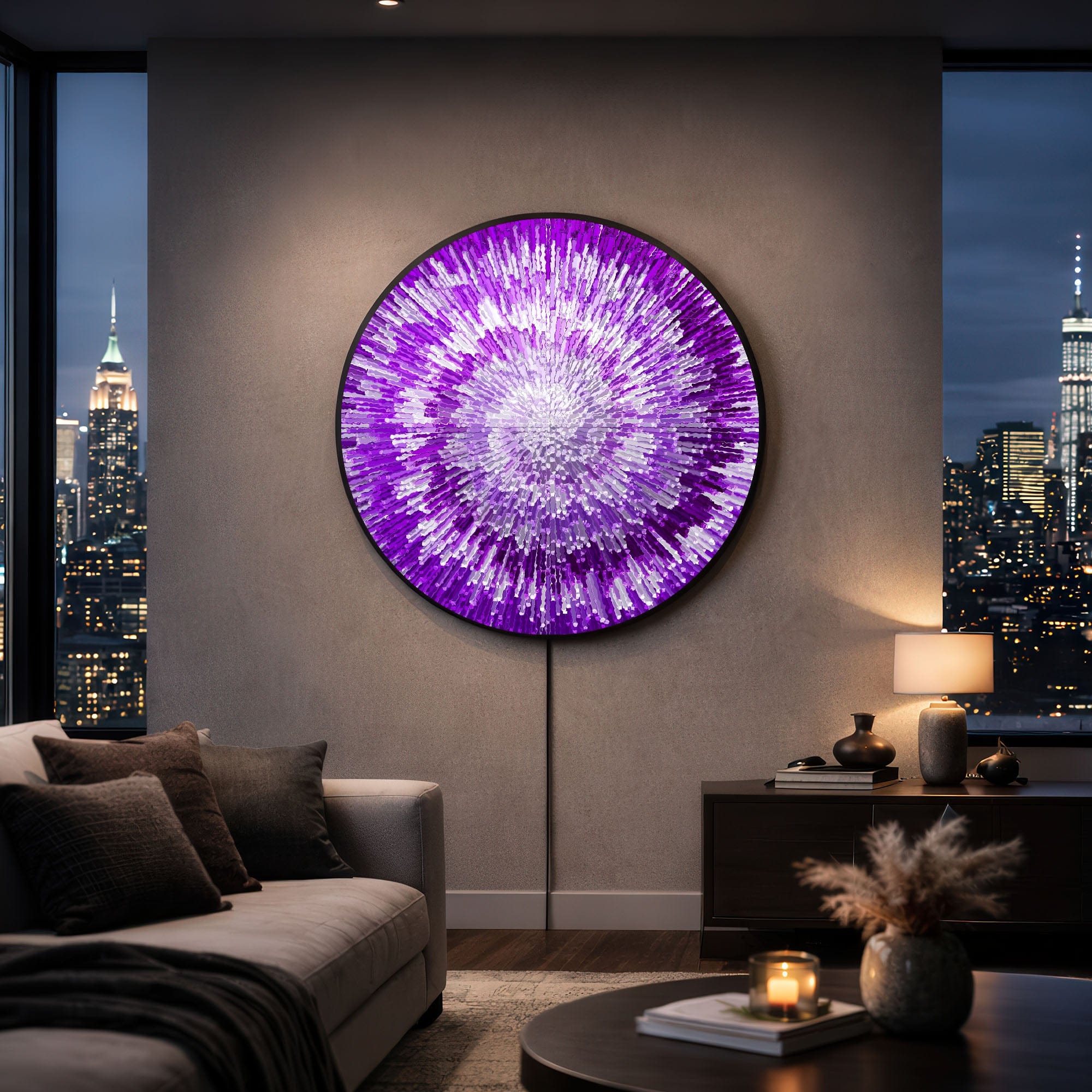 Artronauts Glass Print NOVA PURPLE - Lumi™ LED Glass Wall Art