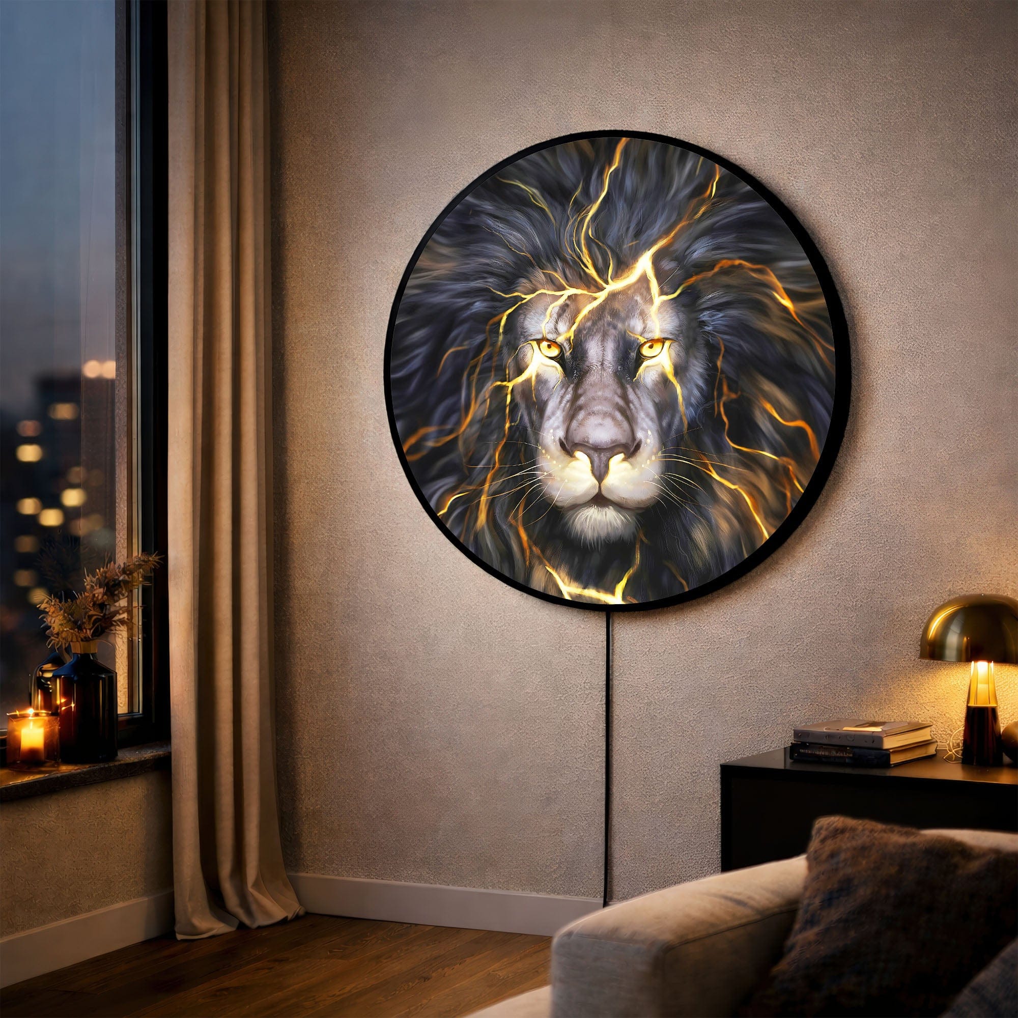 Artronauts Glass Print ZEUS LION - Lumi™ LED Glass Wall Art