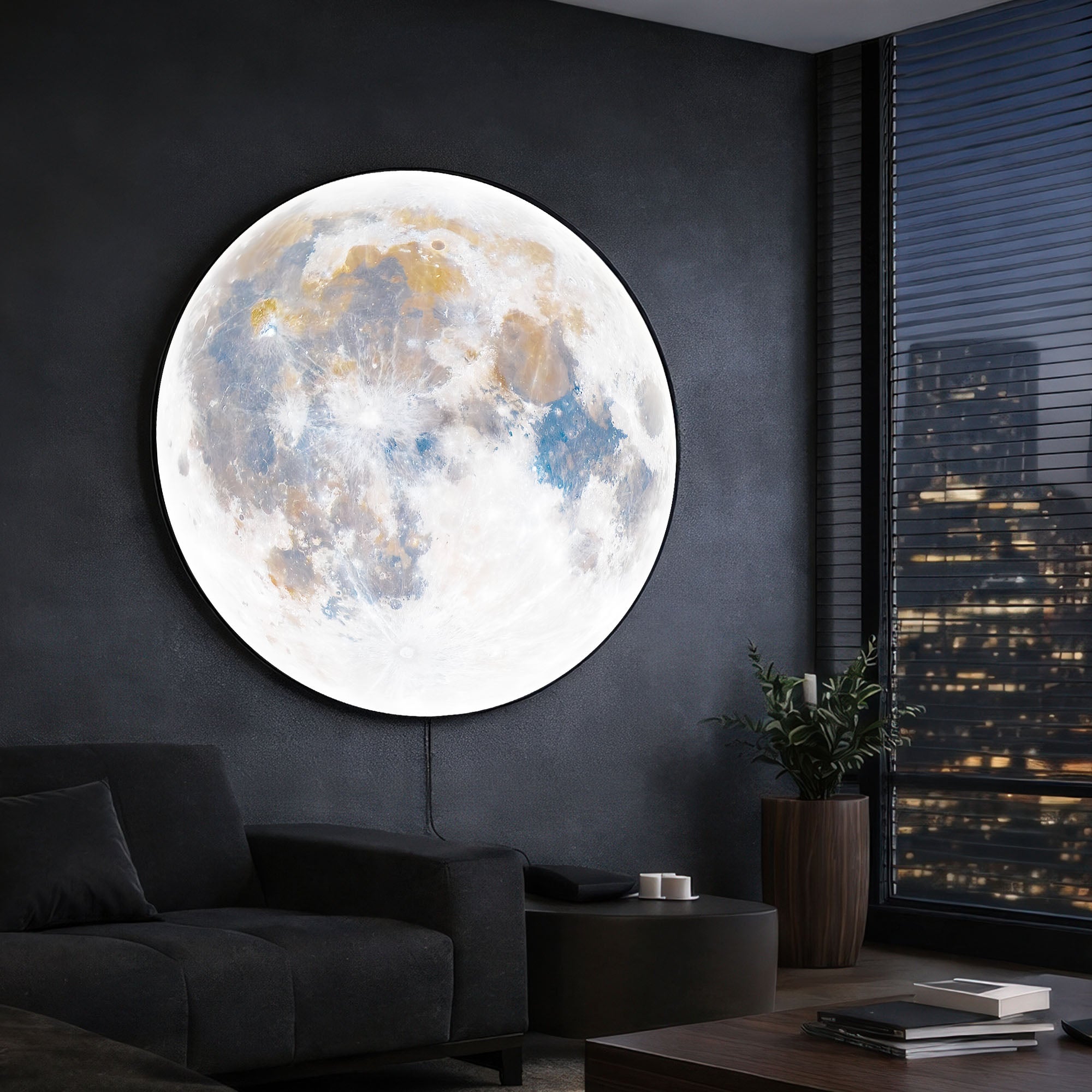 Artronauts Glass Print THE MOON - Lumi™ LED Glass Wall Art