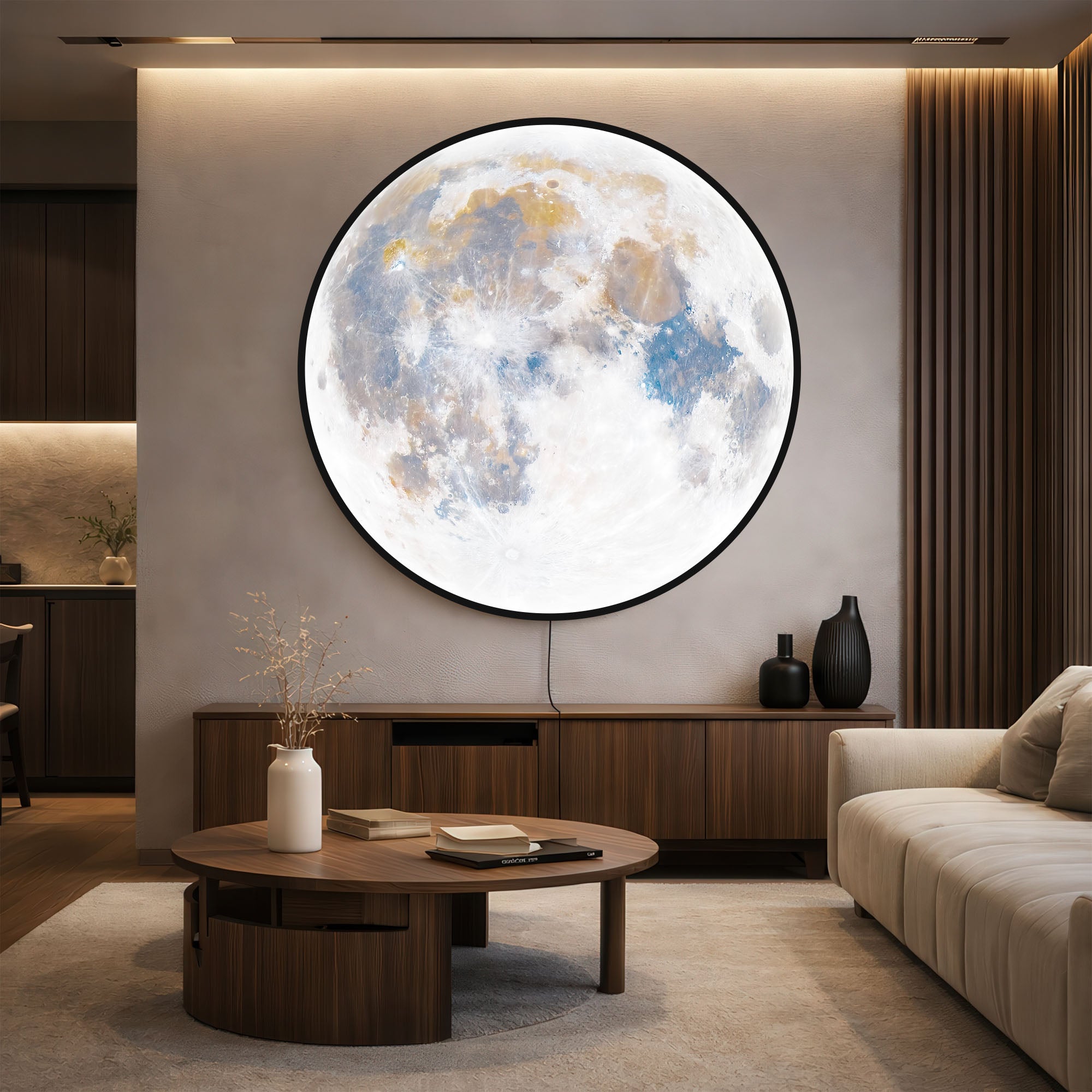 Artronauts Glass Print THE MOON - Lumi™ LED Glass Wall Art