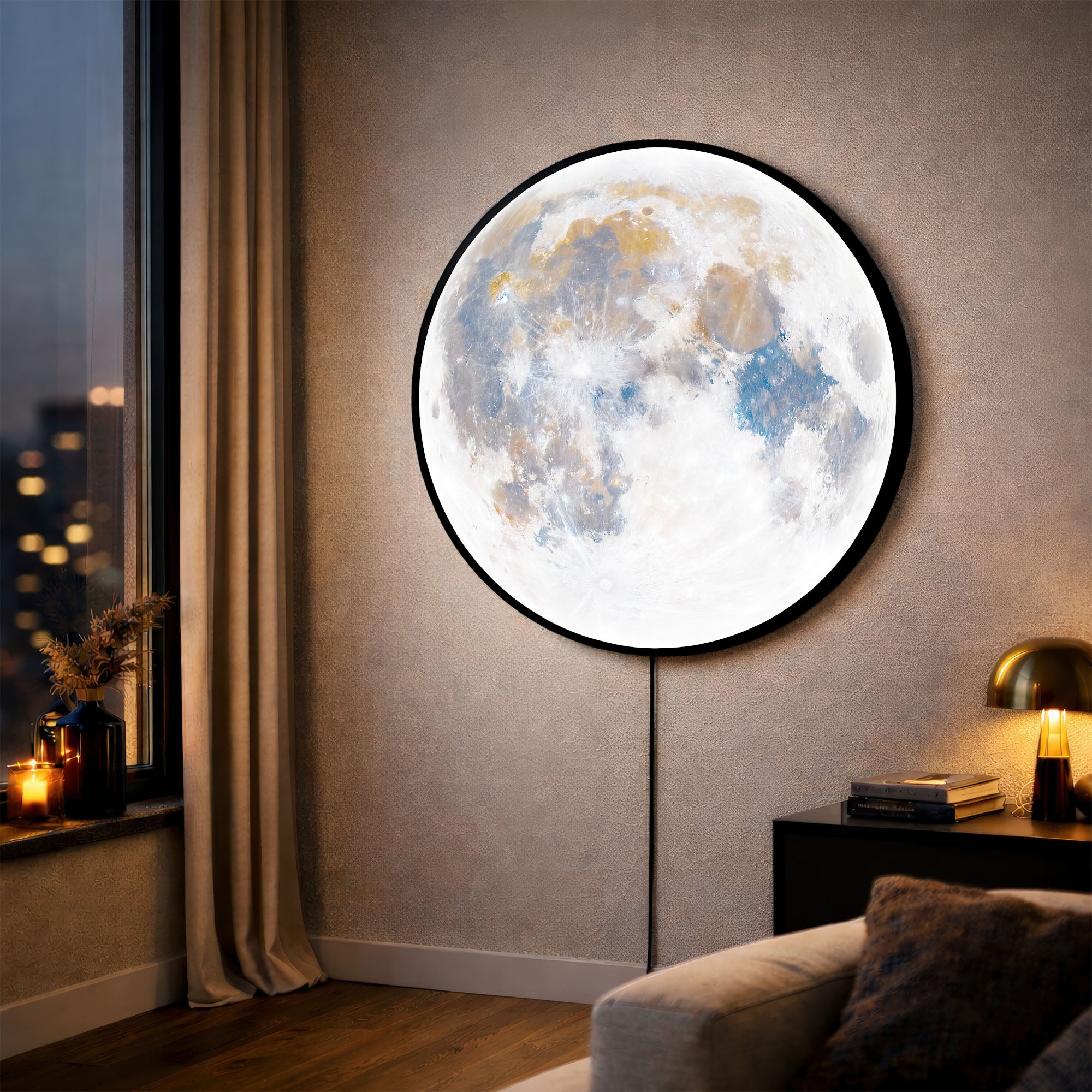 Artronauts Glass Print THE MOON - Lumi™ LED Glass Wall Art