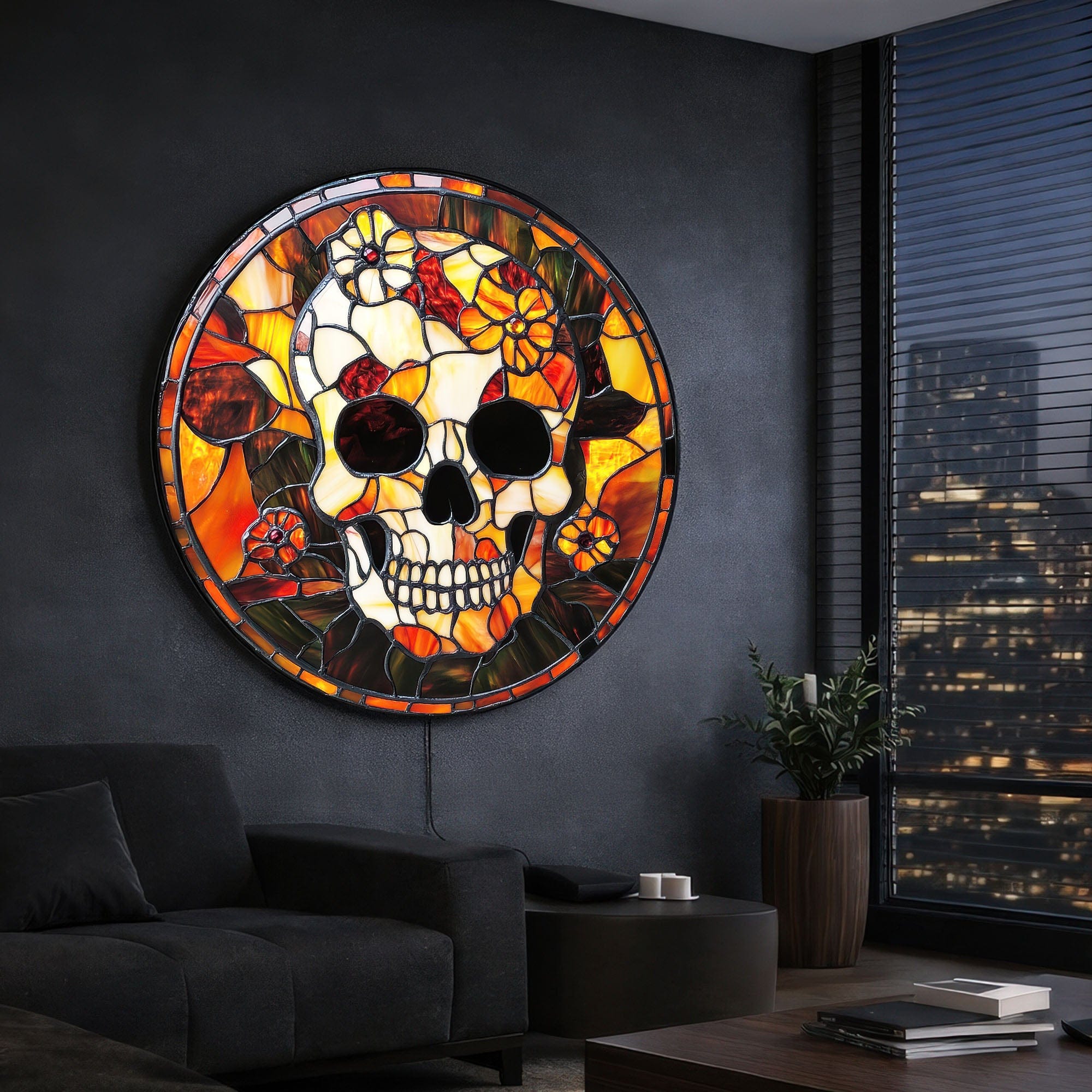 Artronauts Glass Print SKULL - Lumi™ LED Glass Wall Art